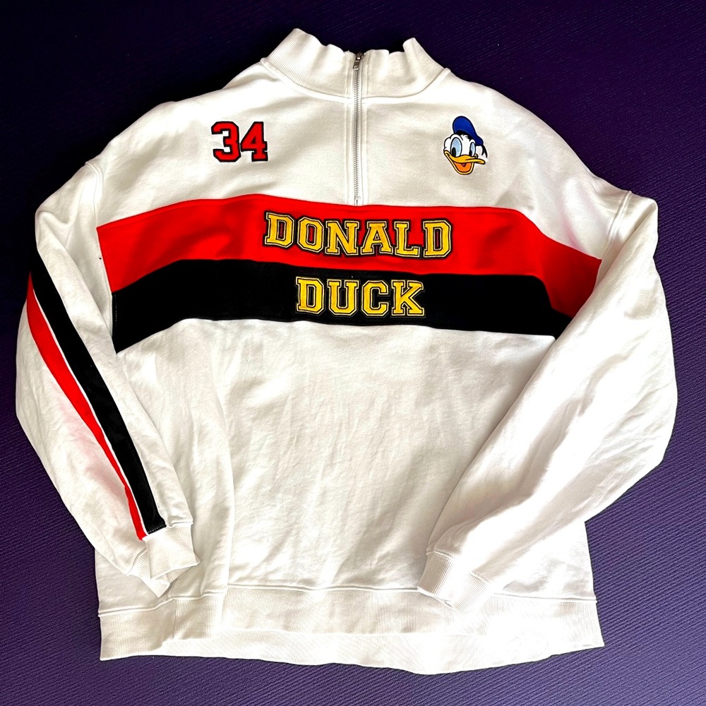 Forever 21 Donald Duck half zip pullover